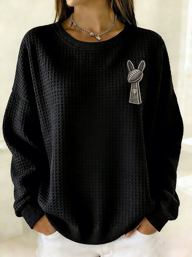 Bad Bunny Super Bowl Merch 2026 Benito Bowl Waffle Sweatshirt For Women's Bad Bunny Website