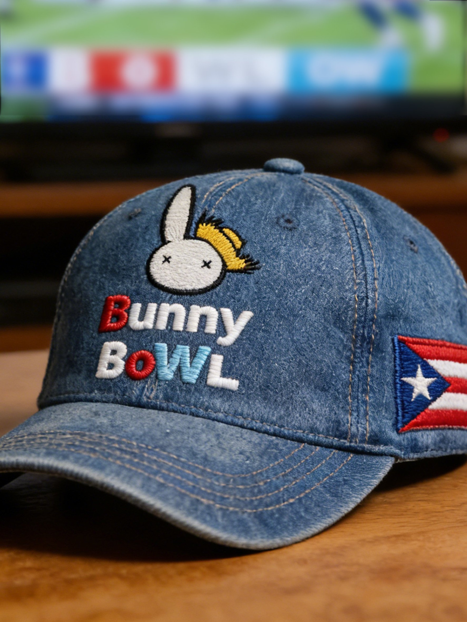 Bad Bunny Super Bowl Merch 2026 Bunny Bowl Hat Puerto Rican Football Hat Embroidered Fan Gifts