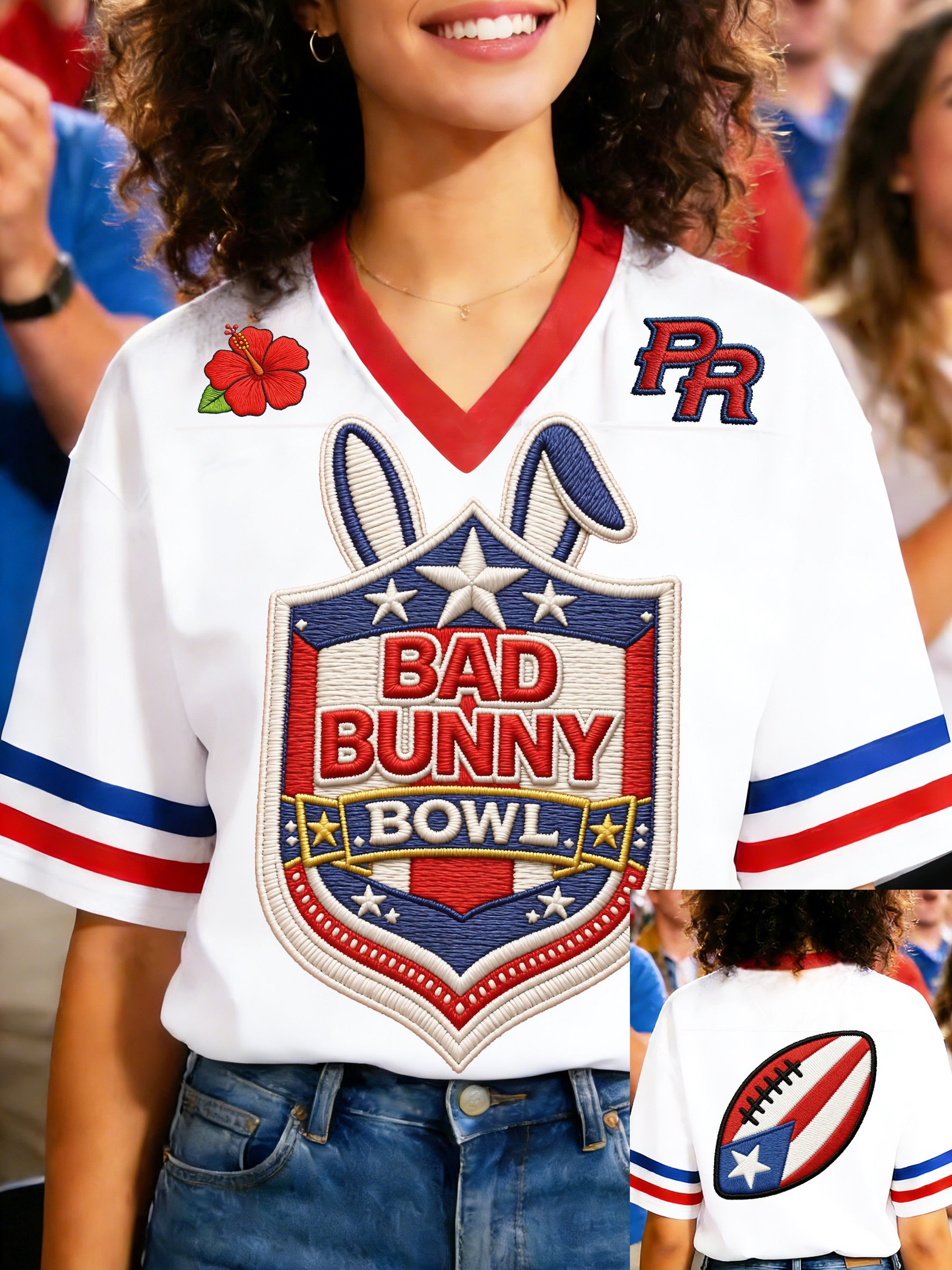 Bad Bunny Super Bowl Merch 2026 Bunny Bowl Jersey Fan Merch Gift For Game Day