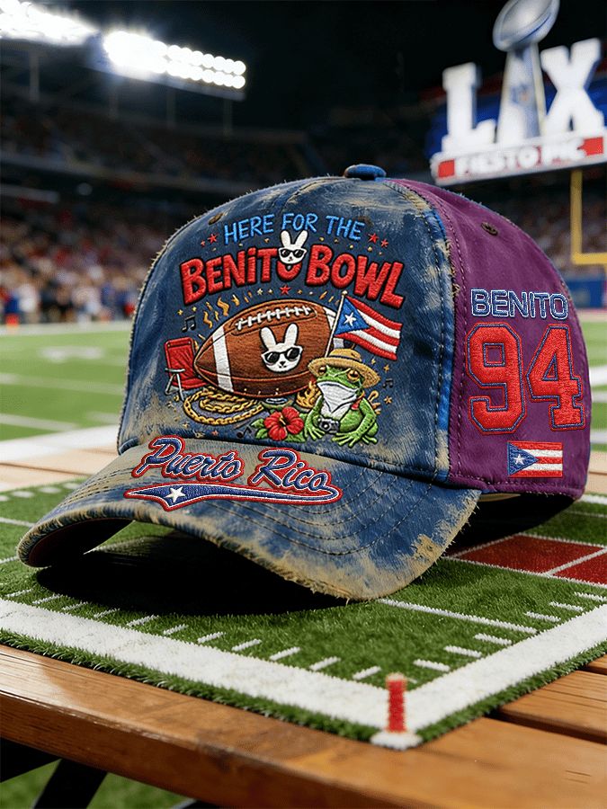 Bad Bunny Super Bowl Merch 2026 Frog Bad Bunny Hat Here For The Benito Bowl Puerto Rican Cap