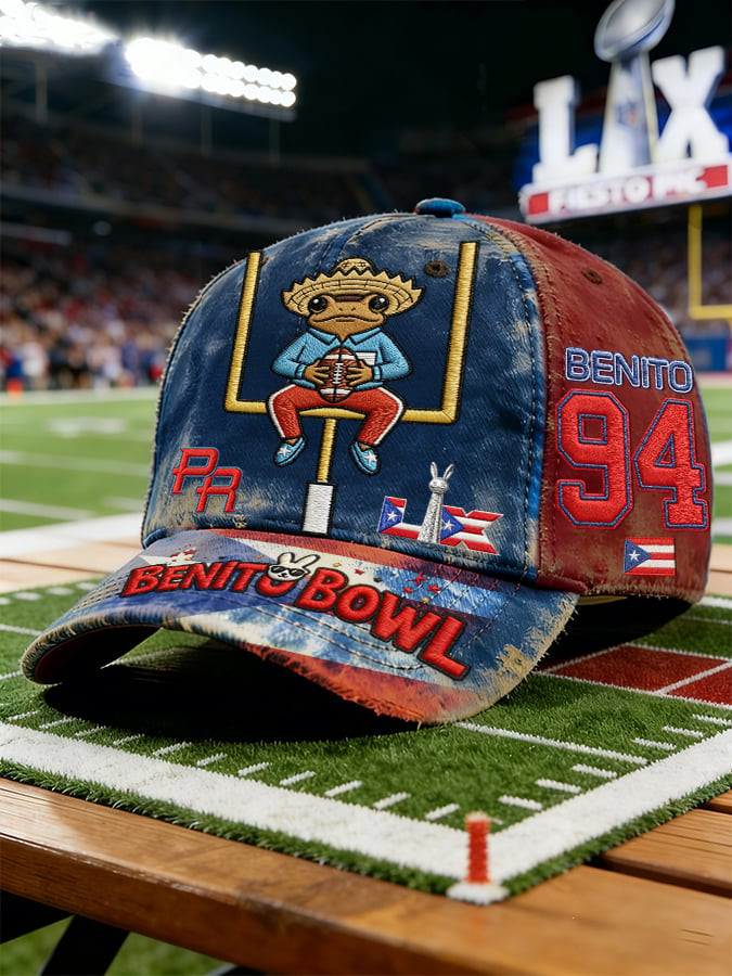 Bad Bunny Super Bowl Merch 2026 Frog Benito Bowl Hat Superbowl Merch Puerto Rican Cap Bad Bunny Super Bowl Merch 2026 Frog Benito Bowl Hat Superbowl Merch Puerto Rican Cap