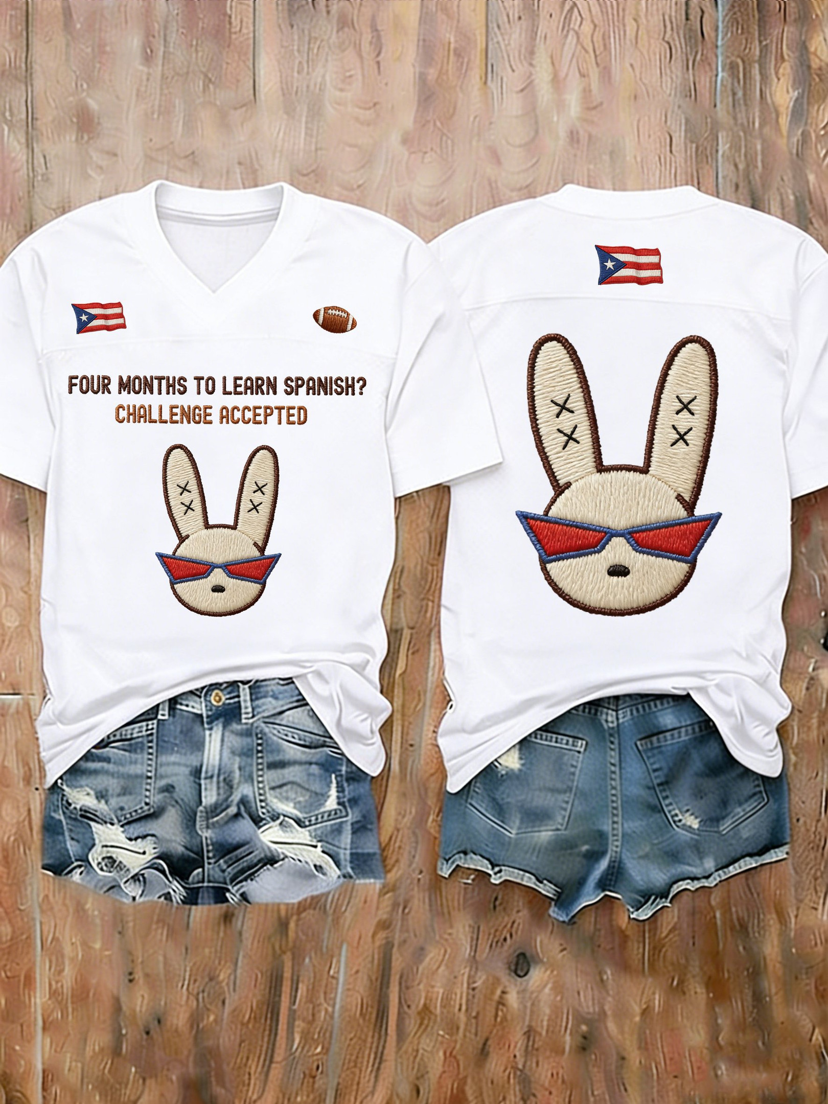 Bad Bunny Super Bowl Merch 2026 Game Day Bad Bunny V-Neck Shirt Benito Bowl Fan Gift