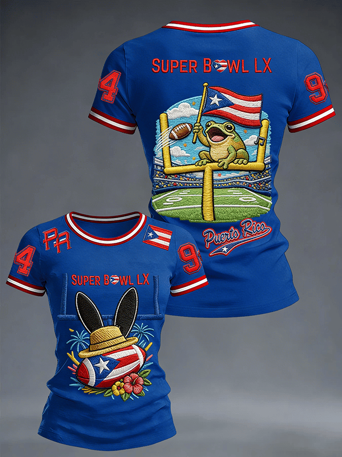 Bad Bunny Super Bowl Merch 2026 Game Day Benito Bowl Shirt Blue Puerto Rican Football Fan Gifts