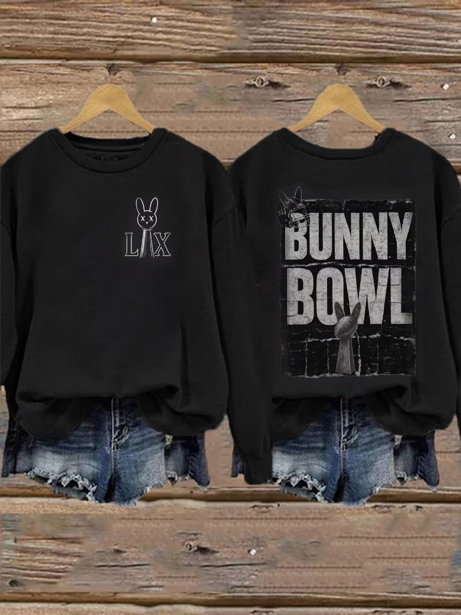 Bad Bunny Super Bowl Merch 2026 Game Day Benito Bowl Sweatshirt Bunny Bowl Apparel Black