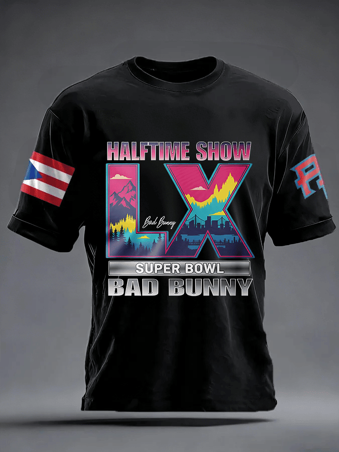 Bad Bunny Super Bowl Merch 2026 Halftime Show LX Bad Bunny Super Bowl Shirt Puerto Rican T-Shirt