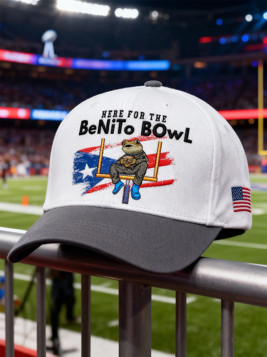 Bad Bunny Super Bowl Merch 2026 Here For The Benito Bowl Hat Embroidered Gifts For Dad Bad Bunny Super Bowl Merch 2026 Here For The Benito Bowl Hat Embroidered Gifts For Dad