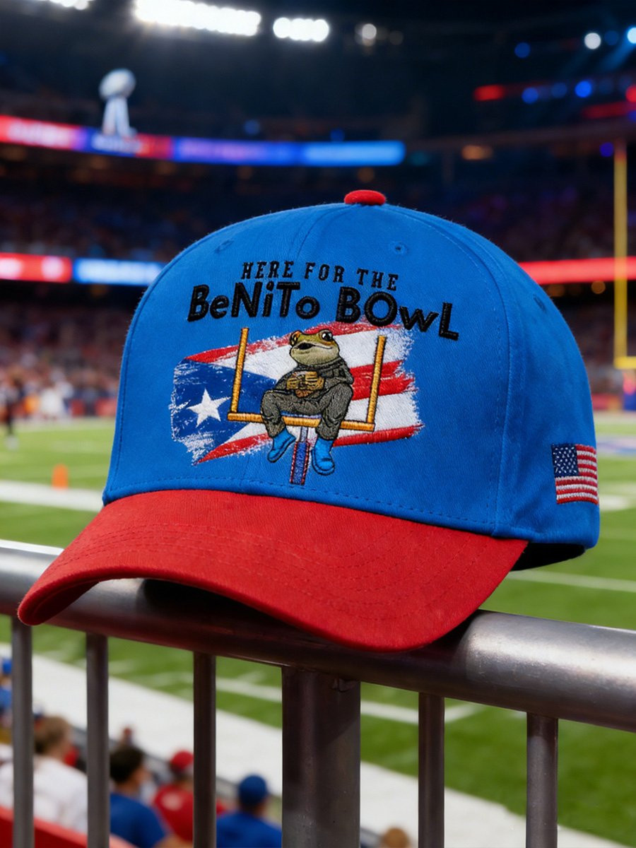 Bad Bunny Super Bowl Merch 2026 Here For The Benito Bowl Hat Embroidered Gifts For Husband