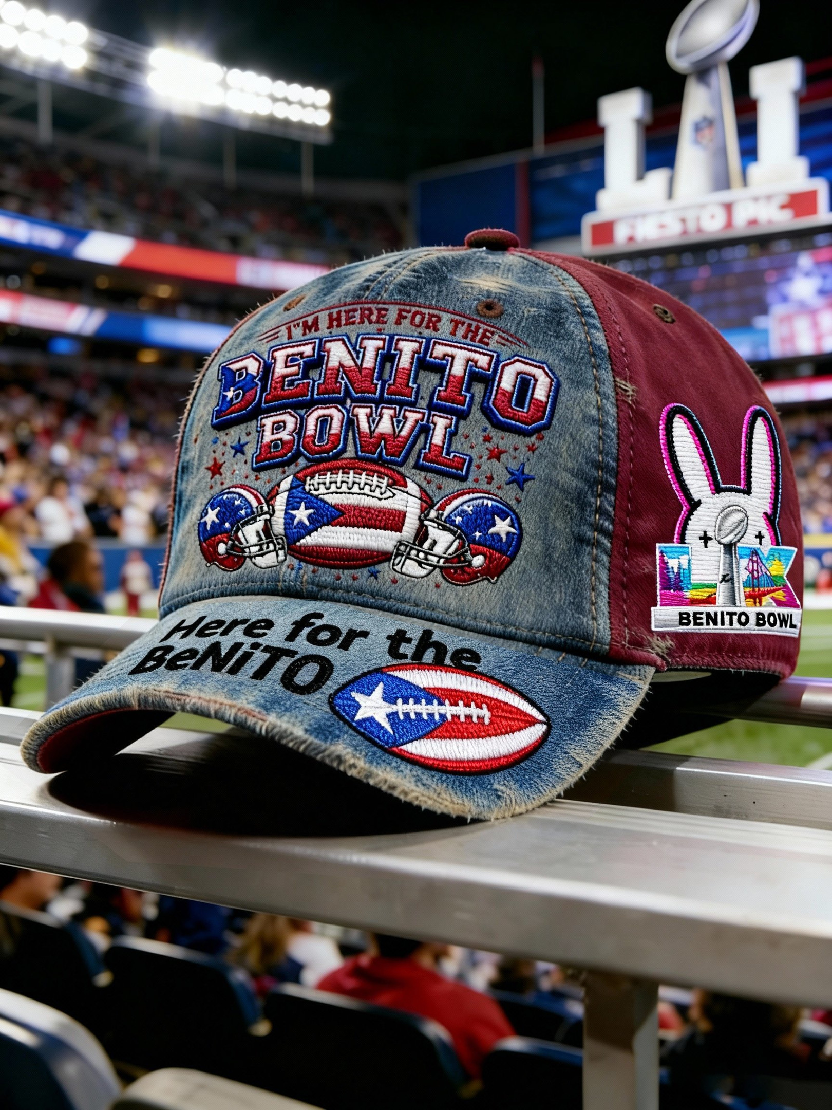 Bad Bunny Super Bowl Merch 2026 Here For The Benito Bowl Hat Puerto Rican Football Merch