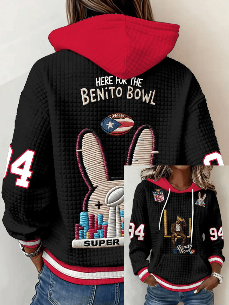 Bad Bunny Super Bowl Merch 2026 Here For The Benito Bowl Hoodie Bad Bunny Apparel Fans Gifts