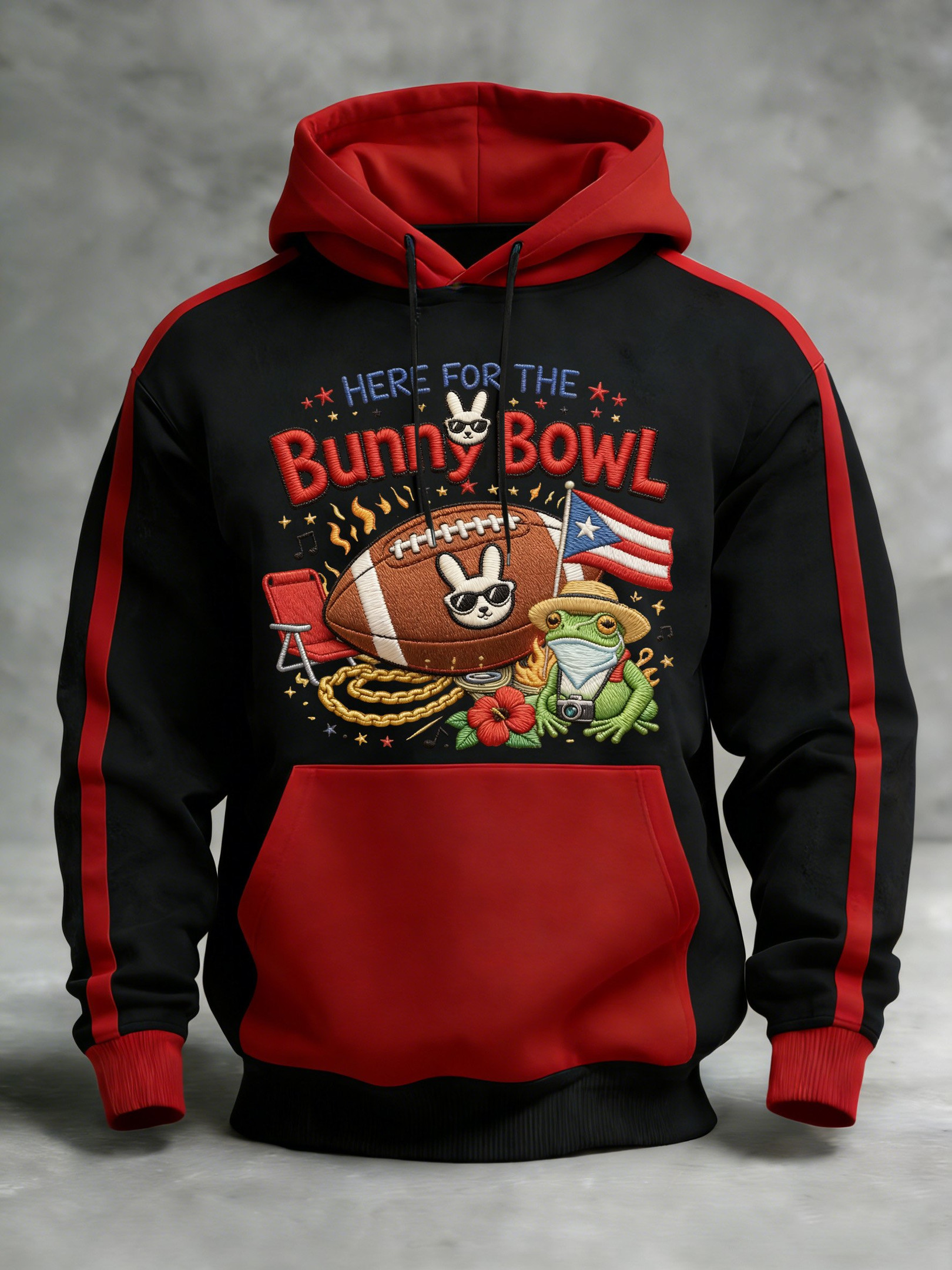 Bad Bunny Super Bowl Merch 2026 Here For The Benito Bowl Hoodie Game Day Apparel Him Gifts