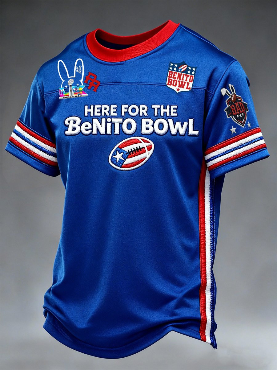 Bad Bunny Super Bowl Merch 2026 Here For The Benito Bowl Jersey Gifts For Football Lovers