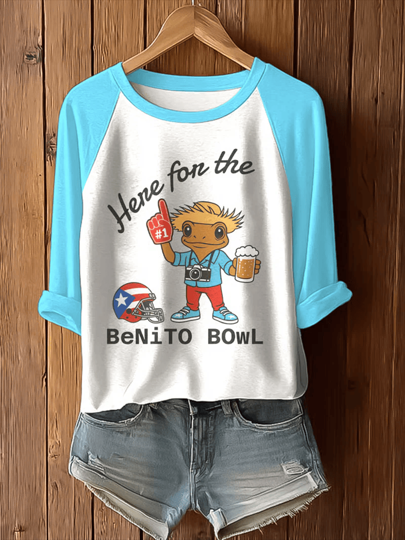 Bad Bunny Super Bowl Merch 2026 Here For The Benito Bowl Long Sleeve T-Shirt Game Day Shirt Bad Bunny Super Bowl Merch 2026 Here For The Benito Bowl Long Sleeve T-Shirt Game Day Shirt