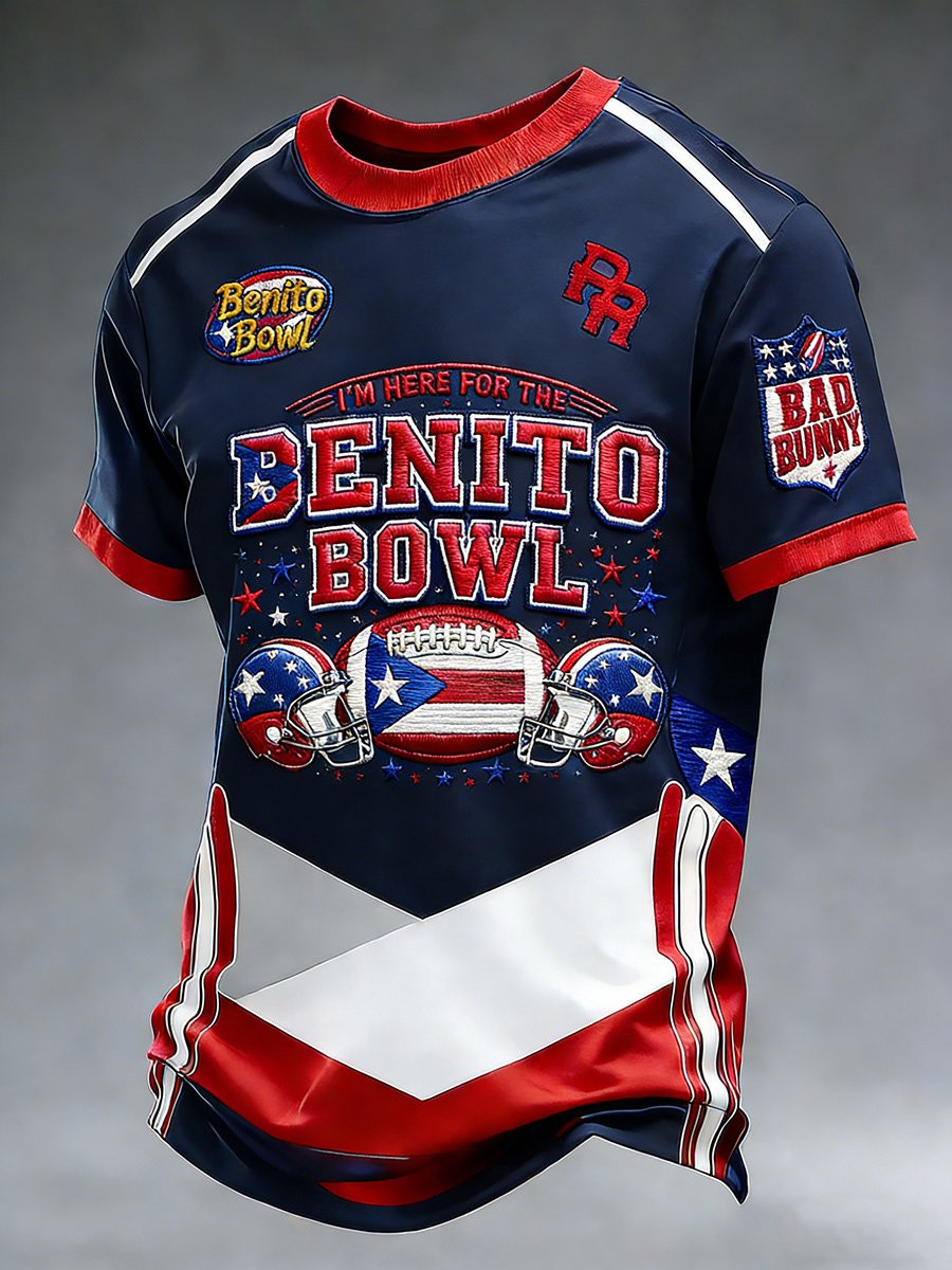 Bad Bunny Super Bowl Merch 2026 Here For The Benito Bowl Shirt Unique Gifts For Football Lovers