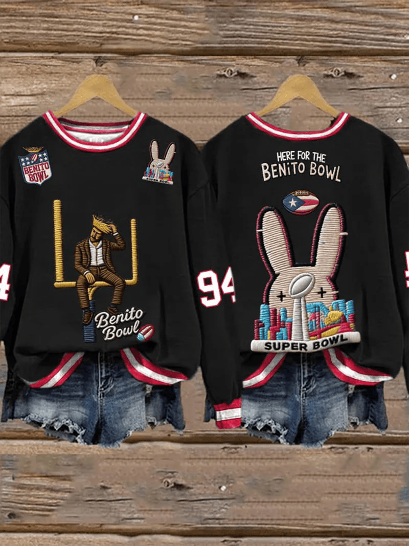 Bad Bunny Super Bowl Merch 2026 Here For The Benito Bowl Sweatshirt Benito 94 Bad Bunny Shirt