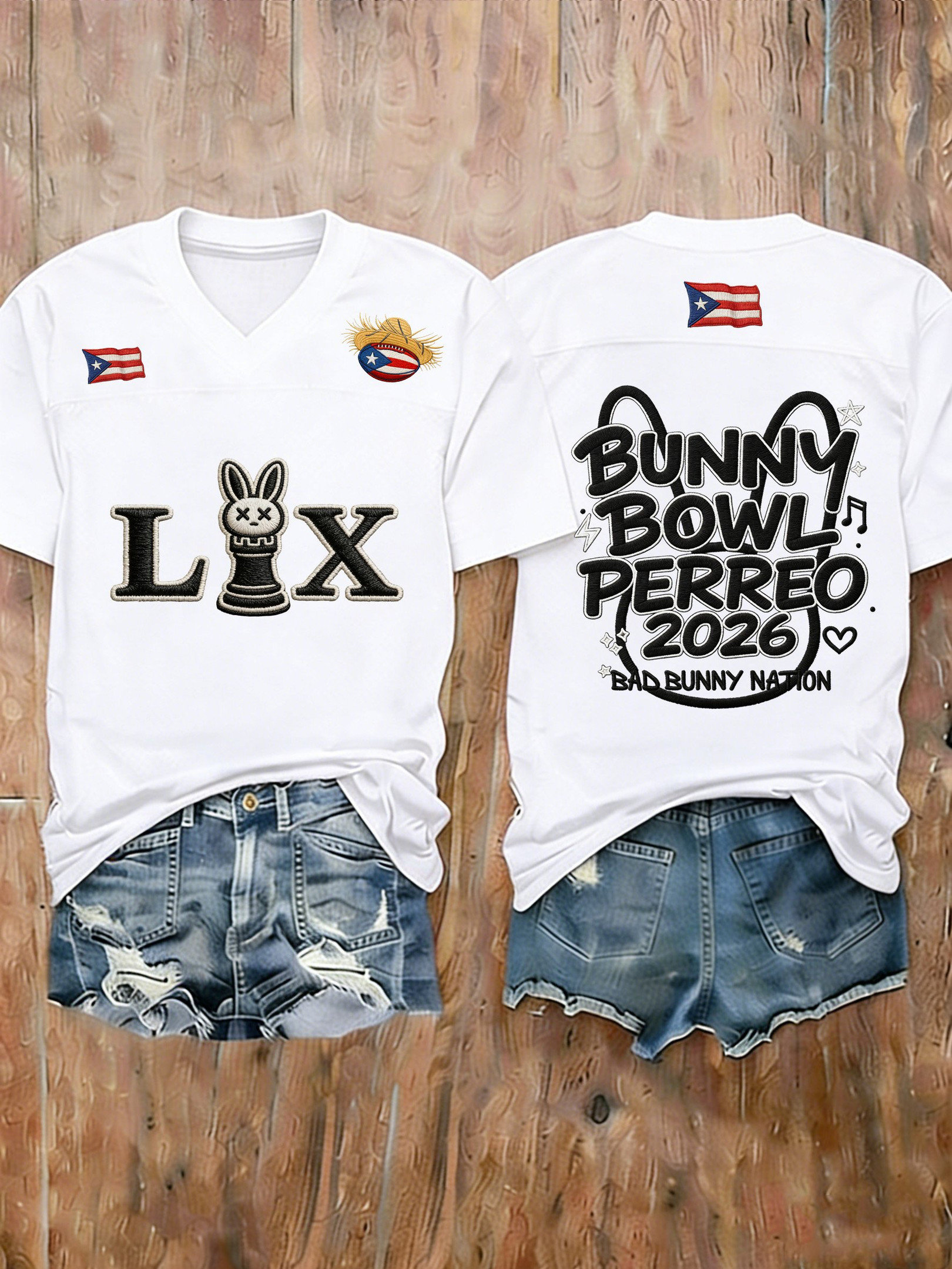 Bad Bunny Super Bowl Merch 2026 I'm Just Here For Benito Bowl Jersey Bunny Bowl Perreo 2026
