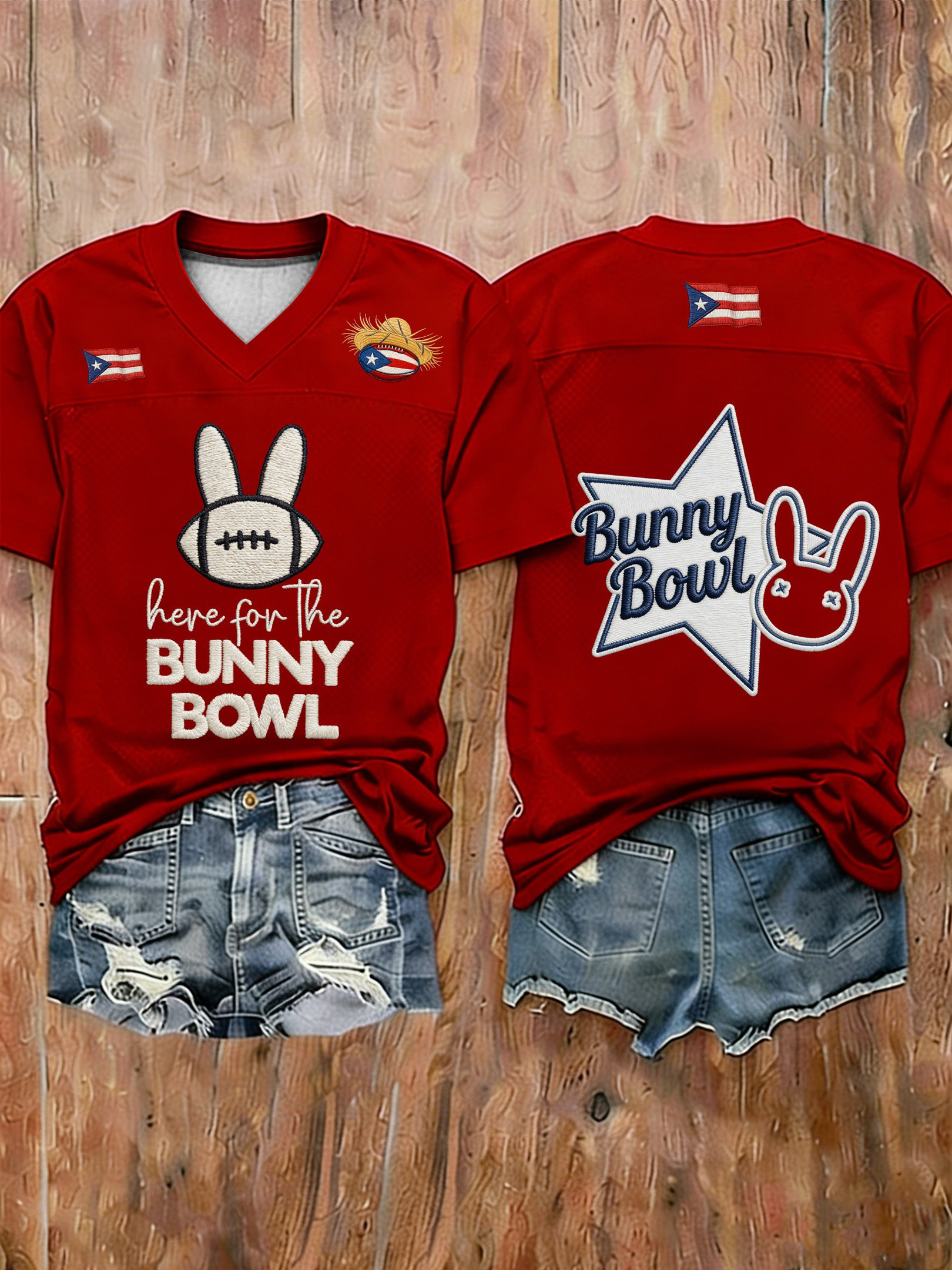 Bad Bunny Super Bowl Merch 2026 I'm Just Here For Benito Bowl Jersey Gifts For Game Day