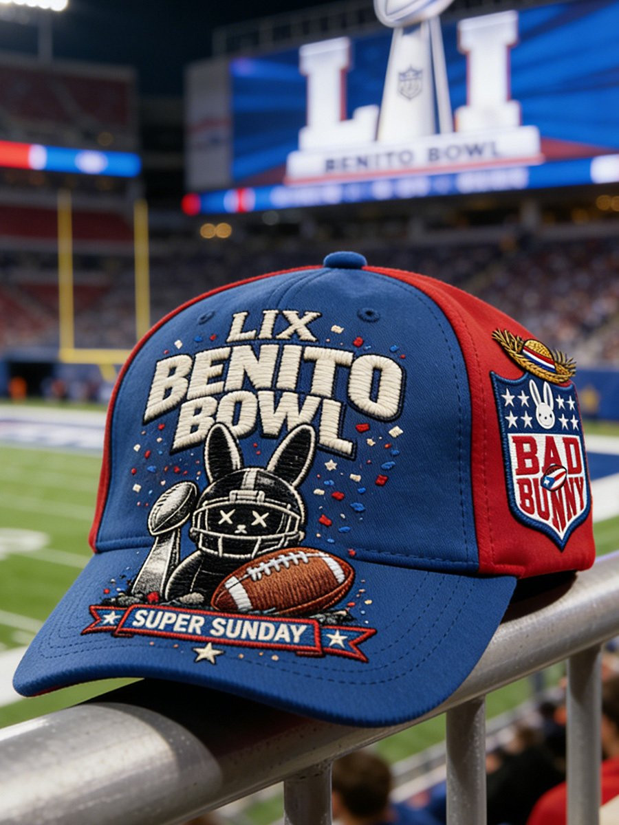 Bad Bunny Super Bowl Merch 2026 LIX Benito Bowl Hat Gifts For Puerto Rican Football Fan Bad Bunny Super Bowl Merch 2026 LIX Benito Bowl Hat Gifts For Puerto Rican Football Fan