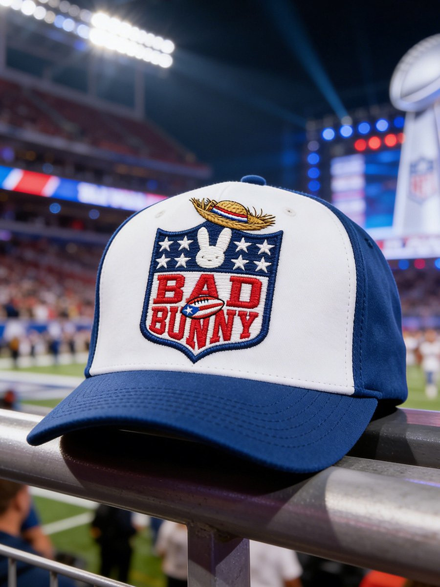 Bad Bunny Super Bowl Merch 2026 Puerto Rican Benito Bowl Hat Embroidered Gifts For Football Fan