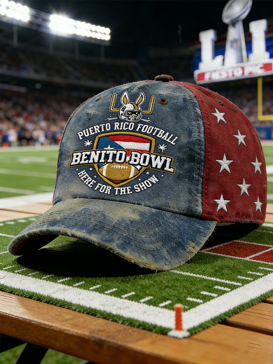 Bad Bunny Super Bowl Merch 2026 Puerto Rican Benito Bowl Hat Embroidered Here For The Show