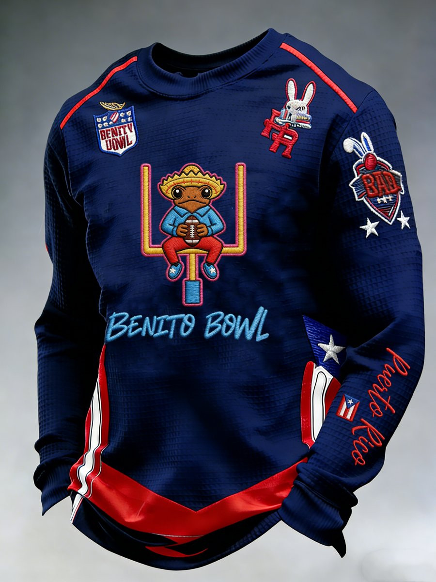 Bad Bunny Super Bowl Merch 2026 Puerto Rican Benito Bowl Long Sleeve T-Shirt Fan Merch Bad Bunny Super Bowl Merch 2026 Puerto Rican Benito Bowl Long Sleeve T-Shirt Fan Merch