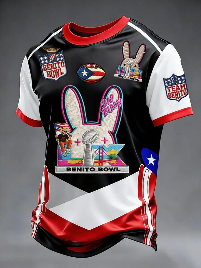 Bad Bunny Super Bowl Merch 2026 Puerto Rican Football Bad Bunny T-Shirt Team Benito Bowl Merch