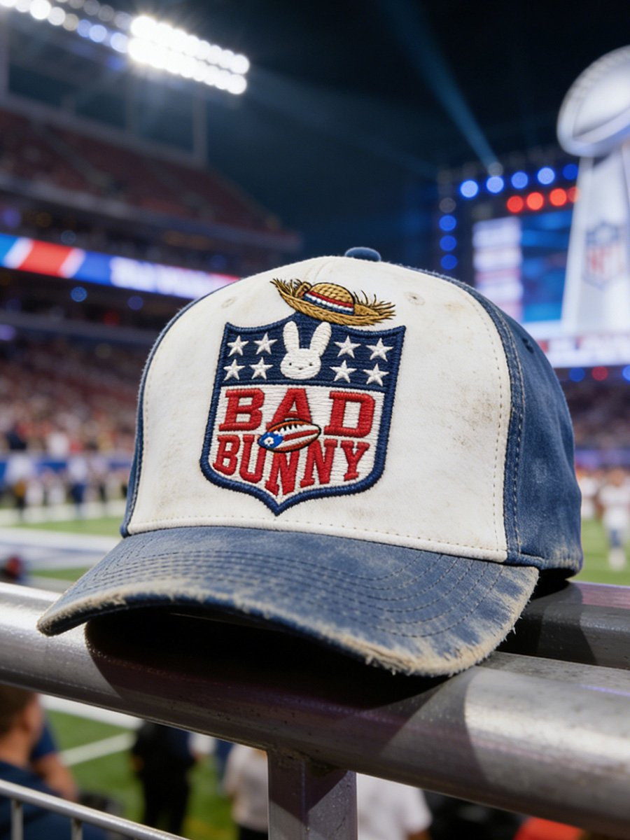 Bad Bunny Super Bowl Merch 2026 Puerto Rican Football Benito Bowl Hat Embroidered Bad Bunny Merch Bad Bunny Super Bowl Merch 2026 Puerto Rican Football Benito Bowl Hat Embroidered Bad Bunny Merch