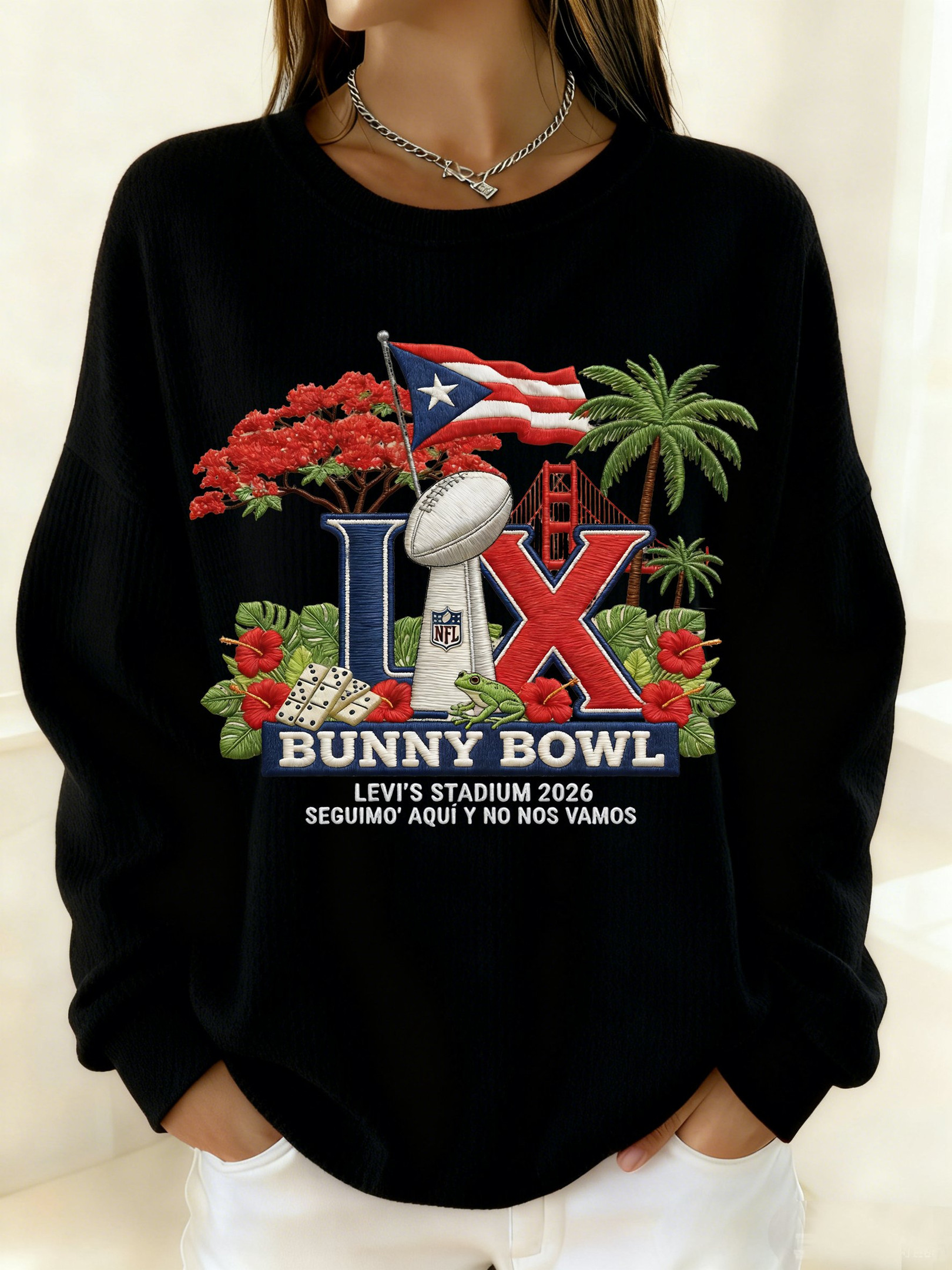 Bad Bunny Super Bowl Merch 2026 Puerto Rican Football Benito Bowl Sweatshirt Gifts For Sister