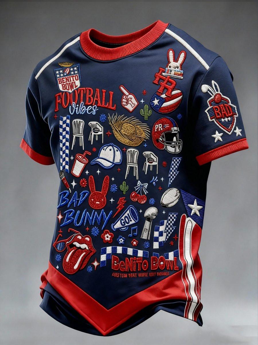 Bad Bunny Super Bowl Merch 2026 Puerto Rican Football Benito Bowl T-Shirt Superbowl Merch