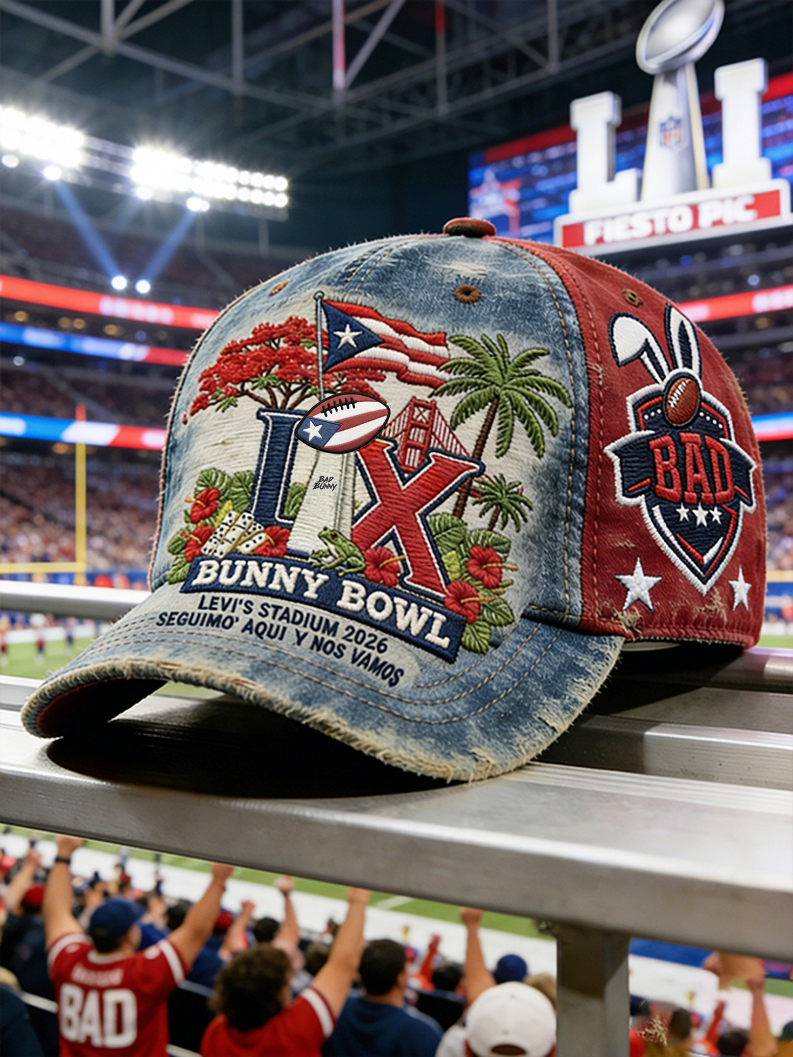 Bad Bunny Super Bowl Merch 2026 Puerto Rican Football Bunny Bowl Hat Superbowl Merch