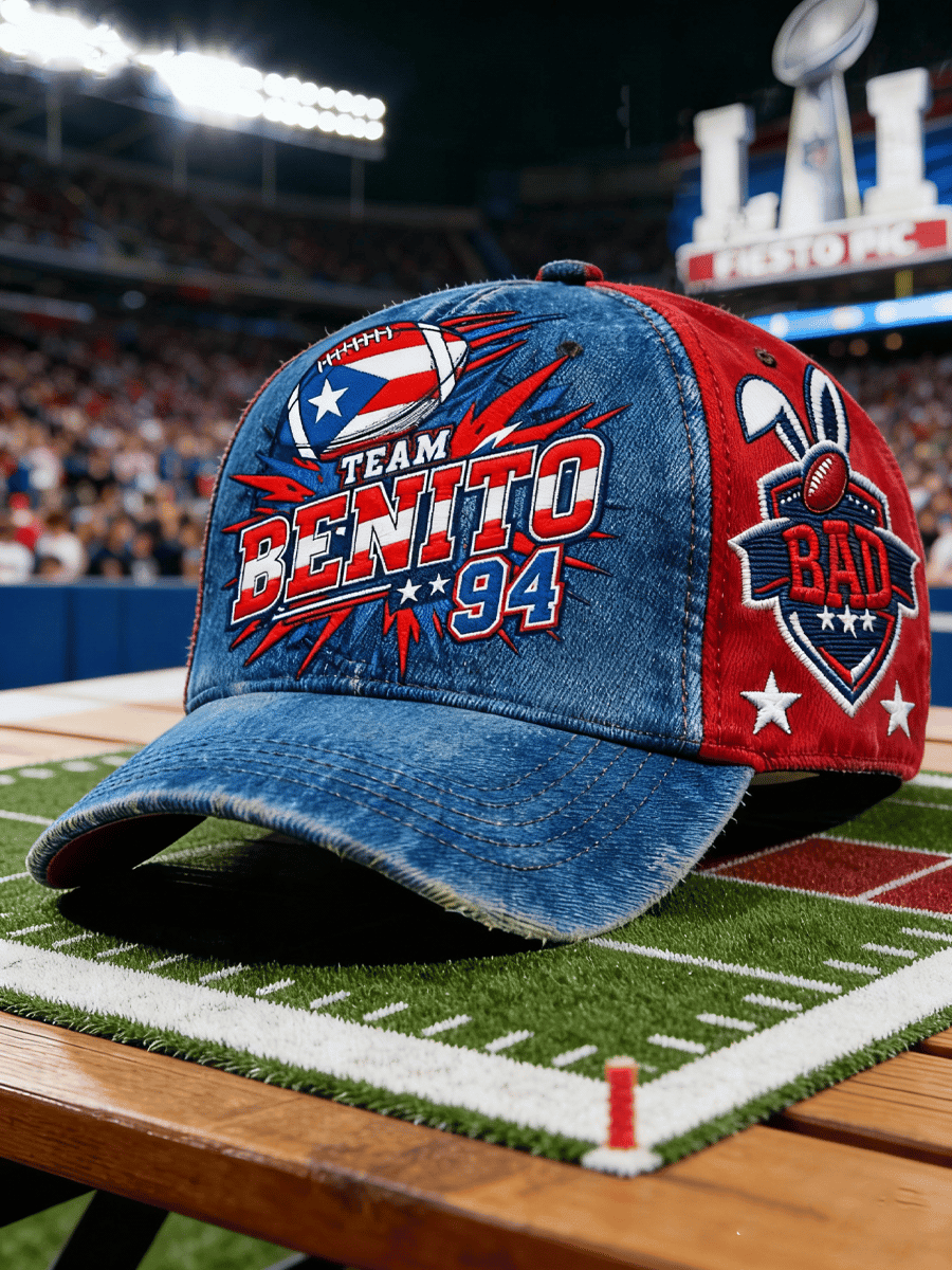 Bad Bunny Super Bowl Merch 2026 Puerto Rican Football Game Day Hat Team Benito 94 Cap
