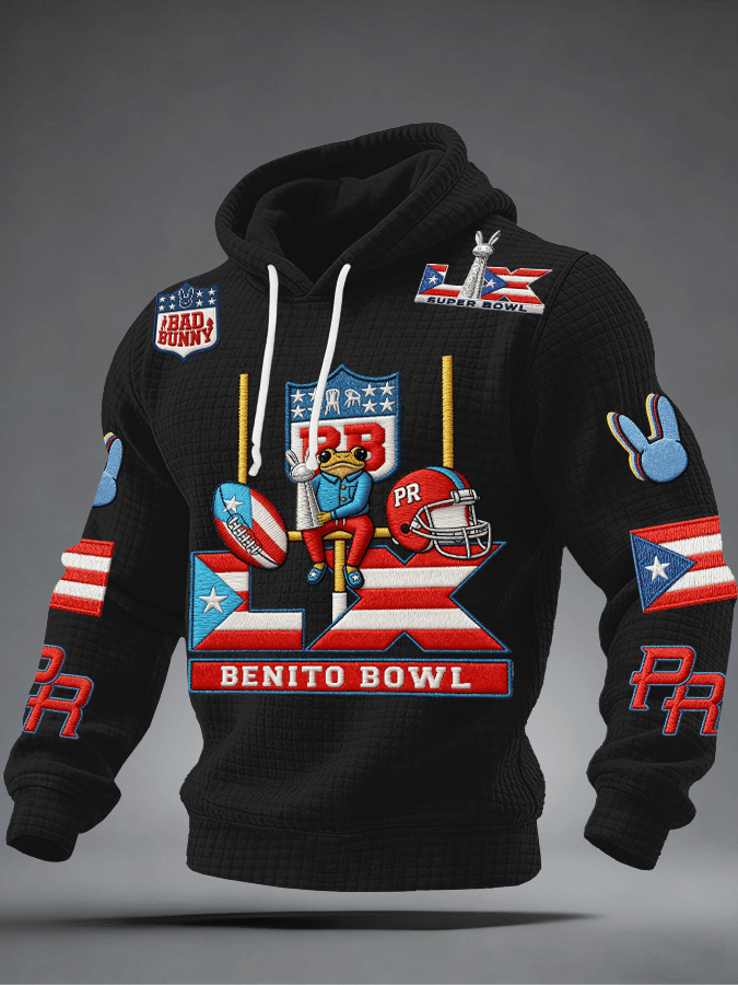 Bad Bunny Super Bowl Merch 2026 Puerto Rican Football Hoodie Benito Bowl Hoodie Game Day Apparel