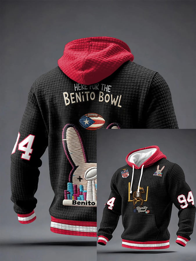 Bad Bunny Super Bowl Merch 2026 Puerto Rican Football Hoodie Here For The Benito Bowl Hoodie