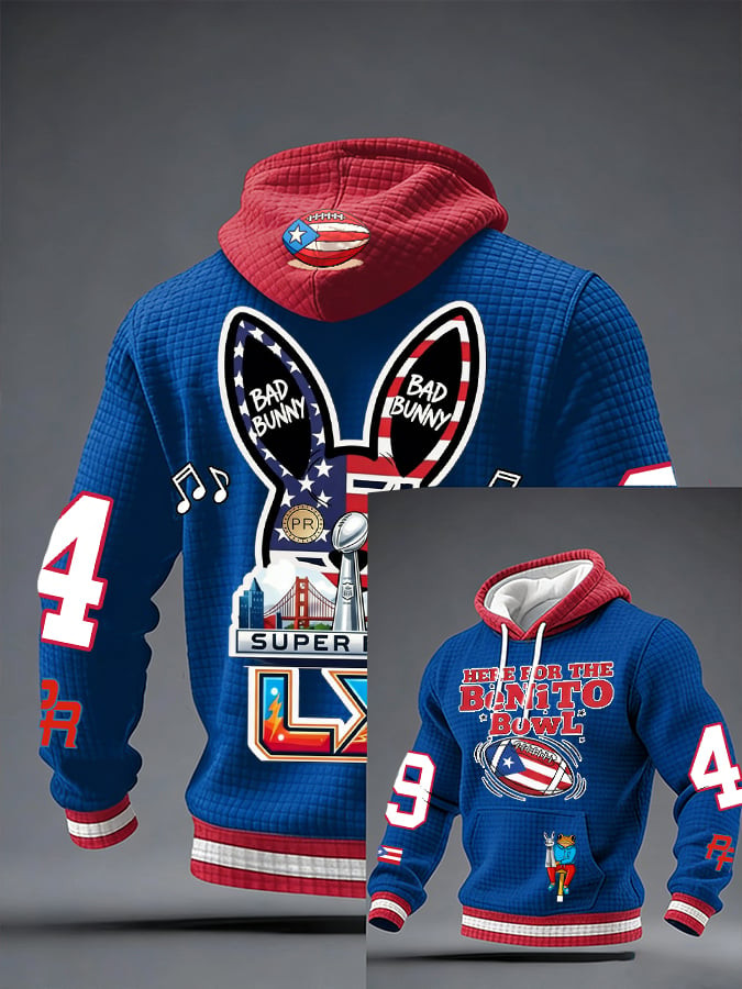 Bad Bunny Super Bowl Merch 2026 Puerto Rican Football Hoodie Here For The Benito Bowl Hoodie