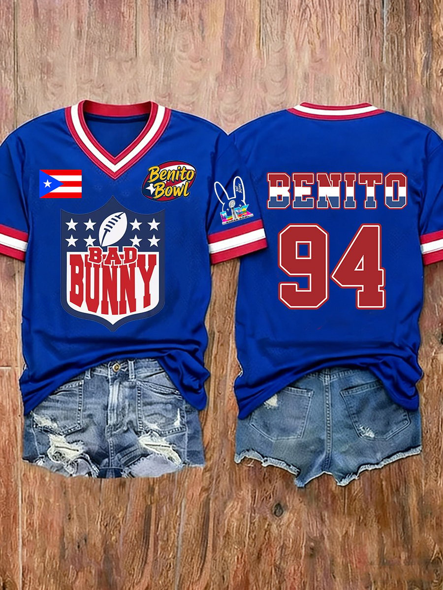 Bad Bunny Super Bowl Merch 2026 Puerto Rican Football Jersey Benito Bowl Merch Game Day Gifts