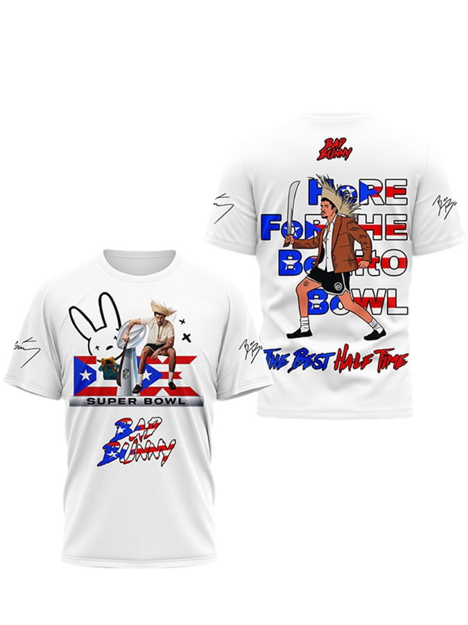 Bad Bunny Super Bowl Merch 2026 Puerto Rican Football Shirt Here For The Benito Bowl Merch