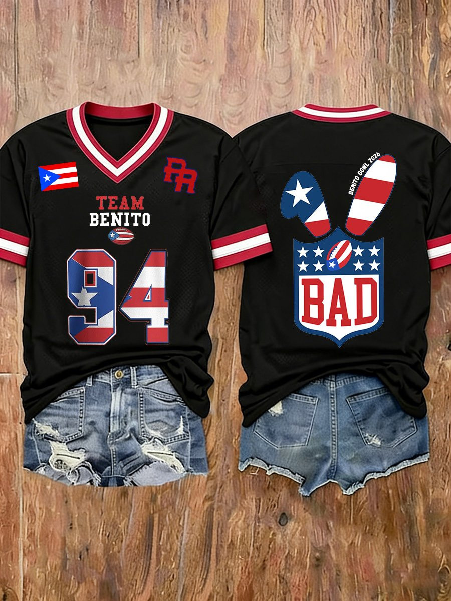 Bad Bunny Super Bowl Merch 2026 Puerto Rican Football Team Benito Bowl Jersey Game Day Gifts