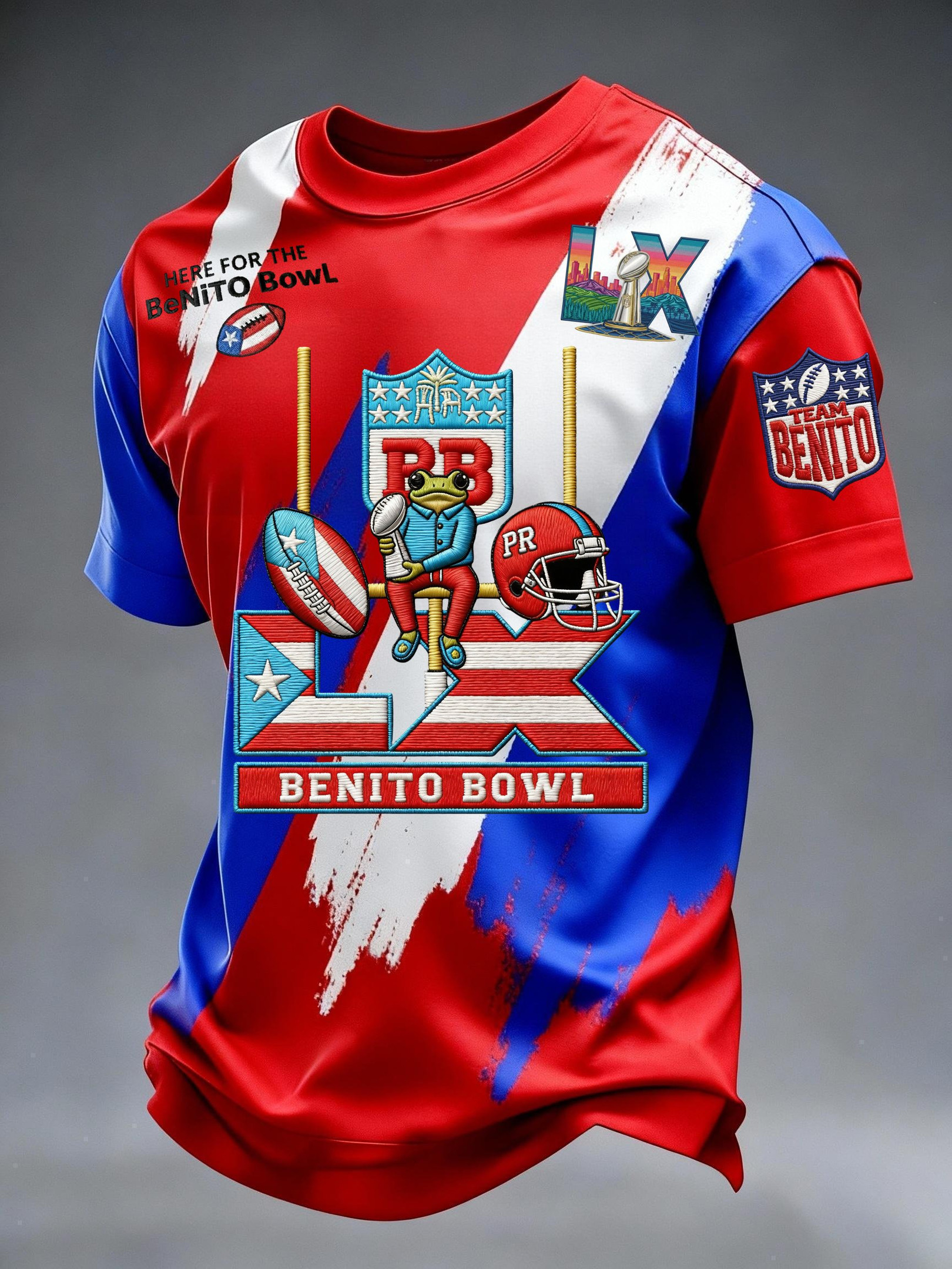 Bad Bunny Super Bowl Merch 2026 Puerto Rican Football Team Benito Bowl T-Shirt Bad Bunny Website