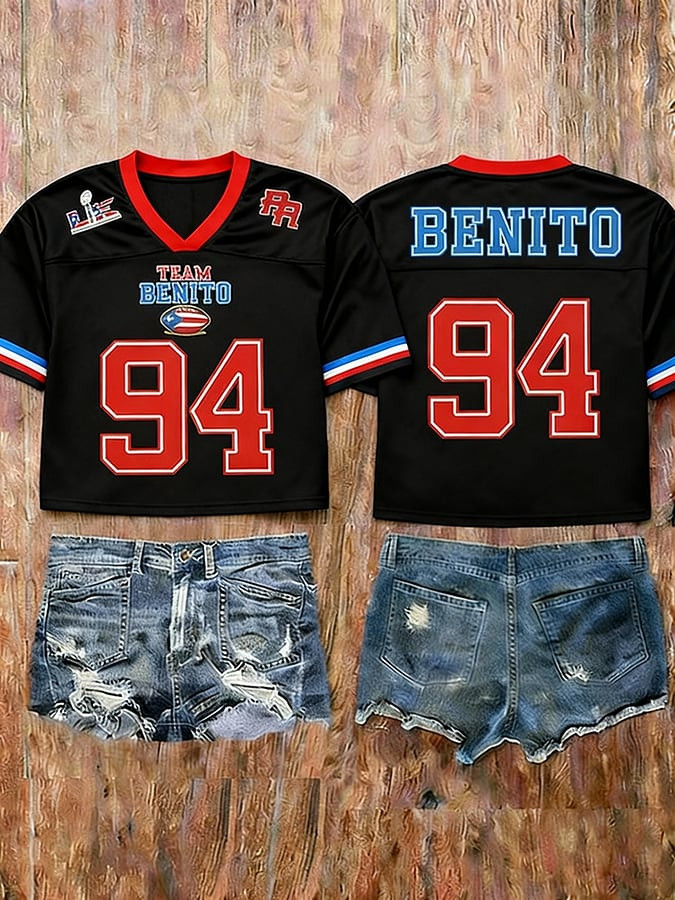 Bad Bunny Super Bowl Merch 2026 Team Benito Bowl Jersey Puerto Rican Football Clothes Her Gifts