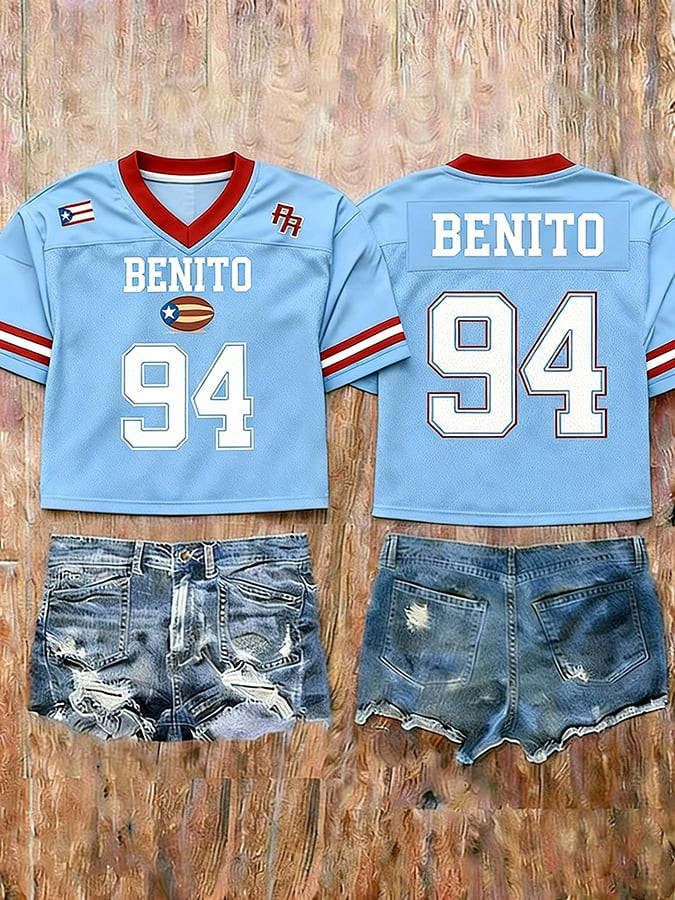 Bad Bunny Super Bowl Merch 2026 Team Benito Bowl Jersey Puerto Rican Football Clothing Women