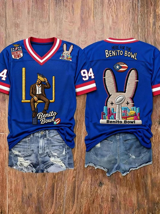 Bad Bunny Super Bowl Merch 2026 Team Benito Bowl Jersey Puerto Rican Football Gifts For Fans