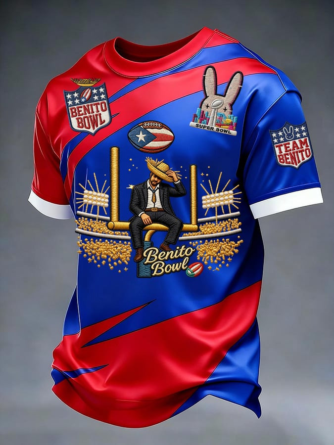Bad Bunny Super Bowl Merch 2026 Team Benito Bowl Shirt Puerto Rican Football Clothes Fans Gift