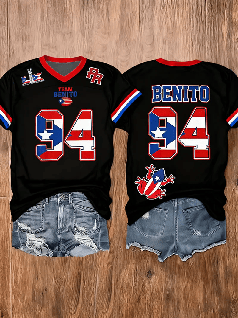 Bad Bunny Super Bowl Merch 2026 Team Benito Bowl V-neck T-Shirt Game Day Puerto Rican Shirt