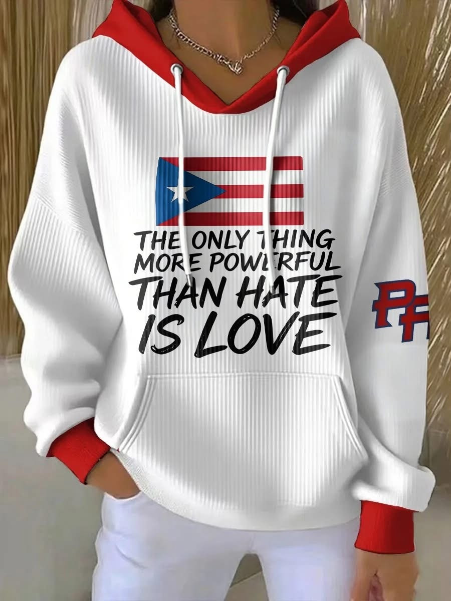 Bad Bunny The Only Thing More Powerful Than Hate Is Love Hoodie Trending Merch