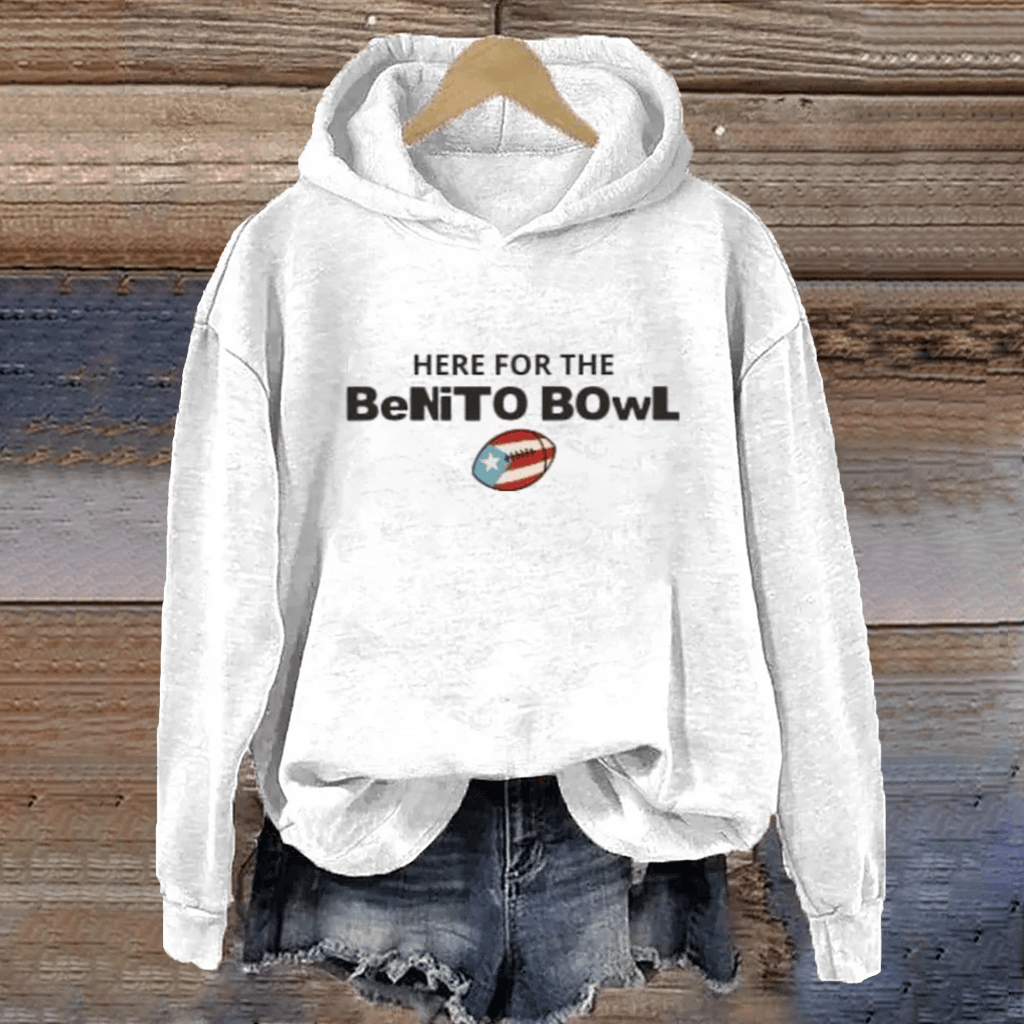 Bad Bunny X Benito Bowl Merch Hoodie Here For The Benito Bowl Best Music Fans Apparel