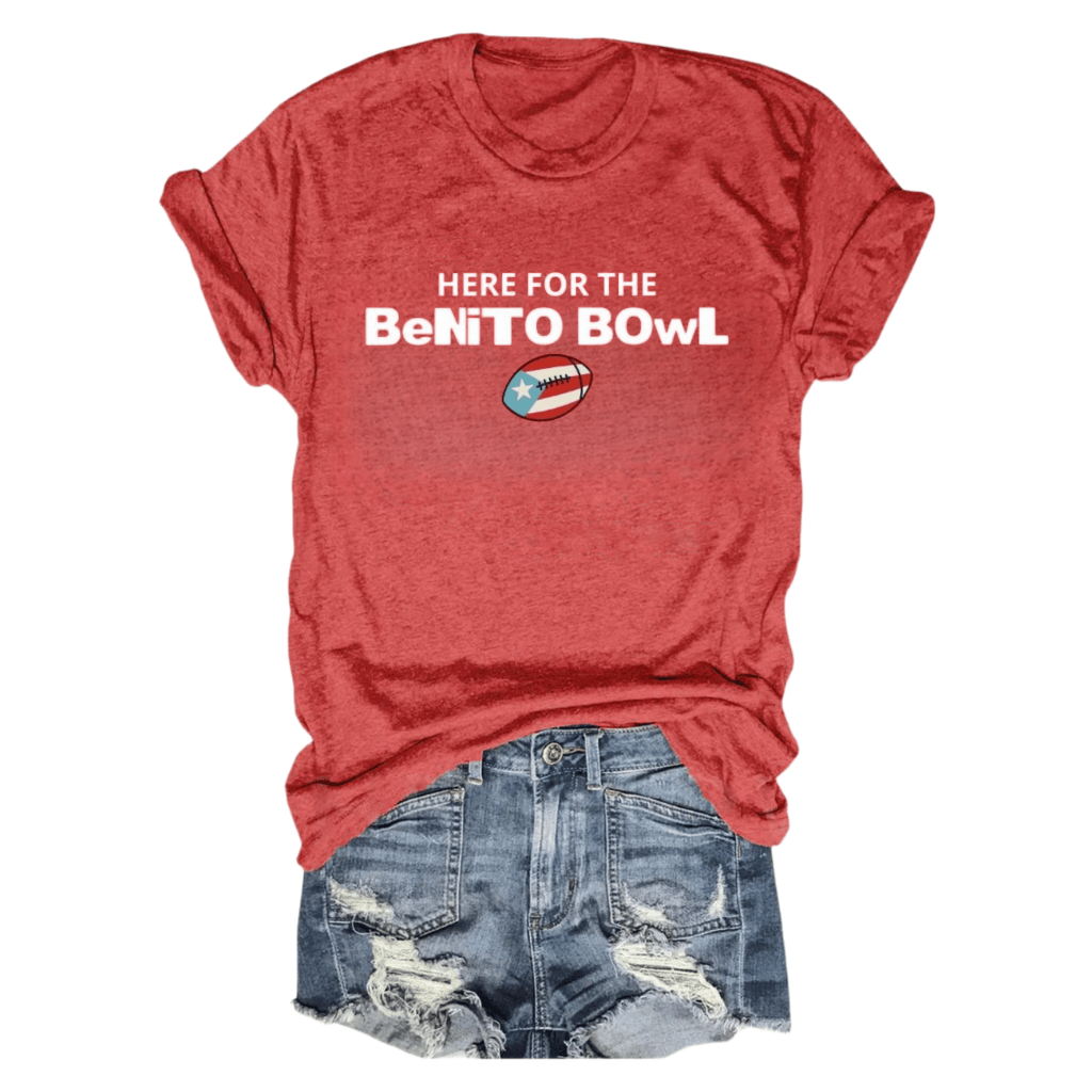 Bad Bunny X Benito Bowl Tour Merch T-Shirt Here For The Benito Bowl Awesome Bad Bunny Merch Gifts