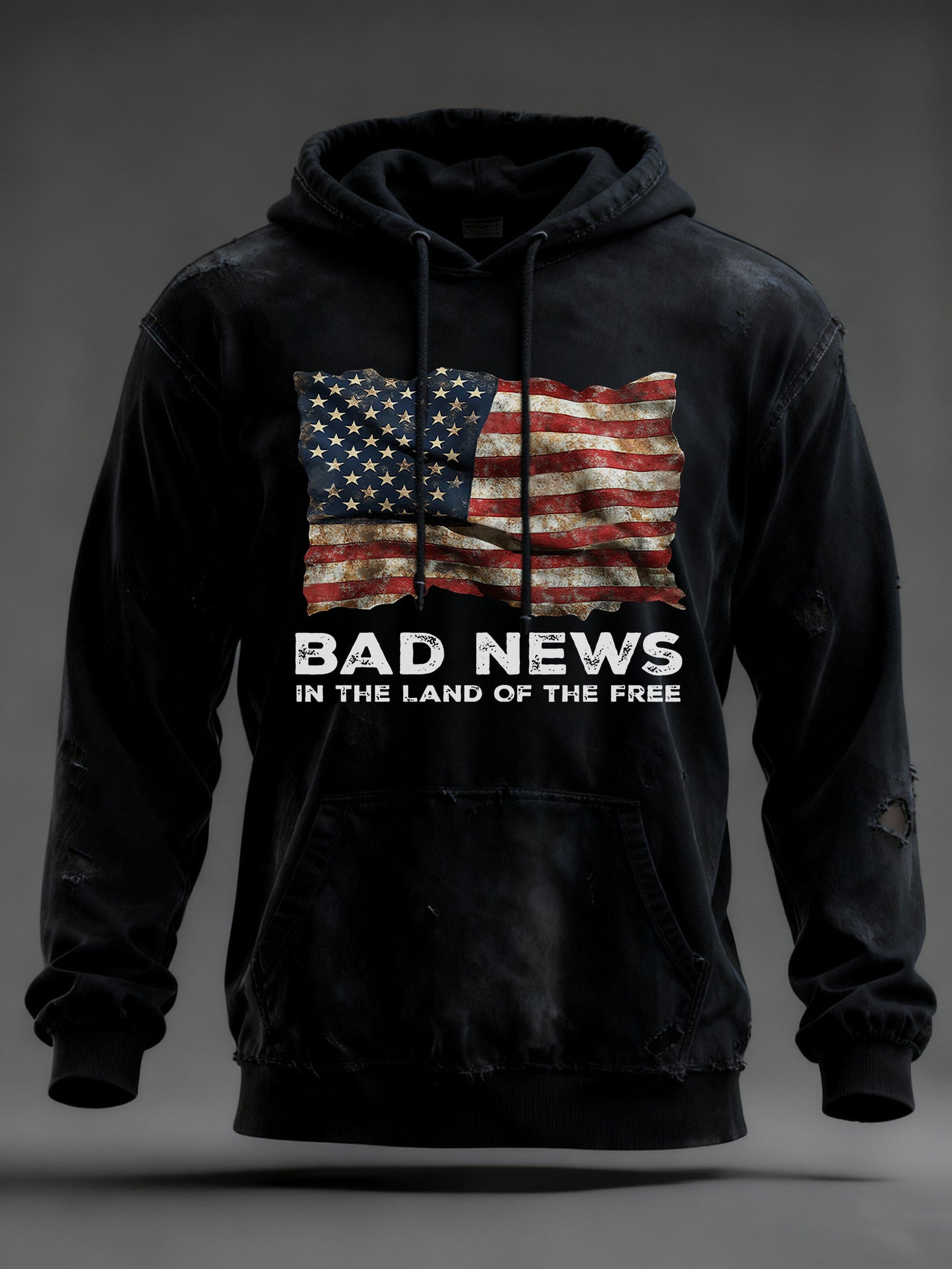 Bad News In The Land Of The Free Hoodie American Flag Apparel Anti Fascism Ideal Gifts
