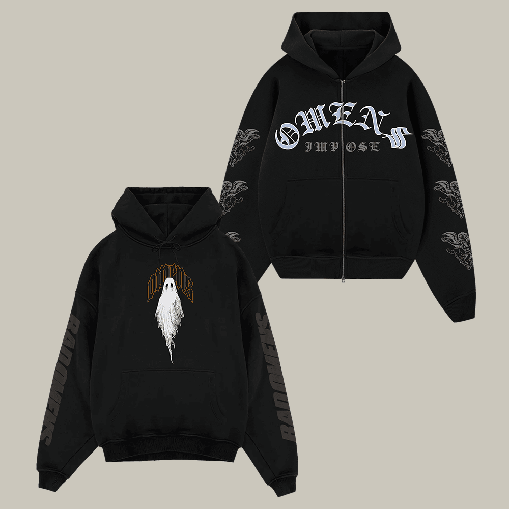 Bad Omens Ghost Zip Hoodie Bad Omens Music Concert Apparel Present For Fans