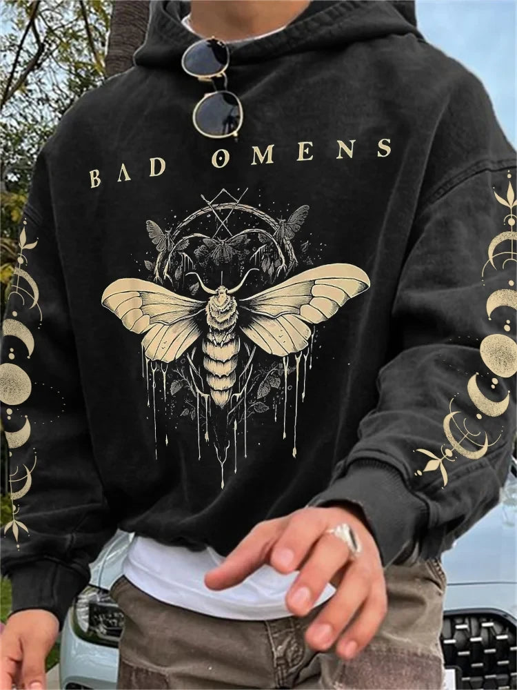 Bad Omens Hoodie Rock Band Inspired Bad Omens Merch Moth And Moon Shape Art Hoodie Bad Omens Hoodie Rock Band Inspired Bad Omens Merch Moth And Moon Shape Art Hoodie