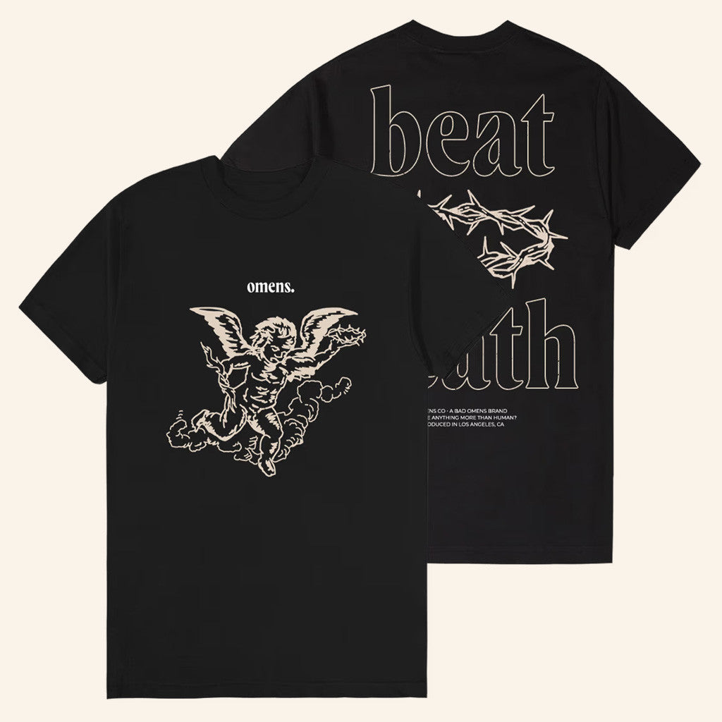 Bad Omens Merch Bad Omens Beat Death Black T-Shirt Gift Ideas For Him Bad Omens Merch Bad Omens Beat Death Black T-Shirt Gift Ideas For Him