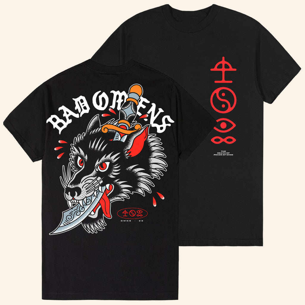 Bad Omens Merch Bad Omens Wolf Dagger T-Shirt Gifts For Boyfriend Bad Omens Merch Bad Omens Wolf Dagger T-Shirt Gifts For Boyfriend
